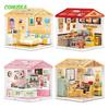 Doll House Micro Building Block Diy Handicraft Room Assembly Scene Bricks Bedroom Kitchen Restaurant Model Blocks Birthday Gifts