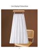 2025 High-End Summer Women's Fairy Lace Pleated Midi Skirt with Large Swing.