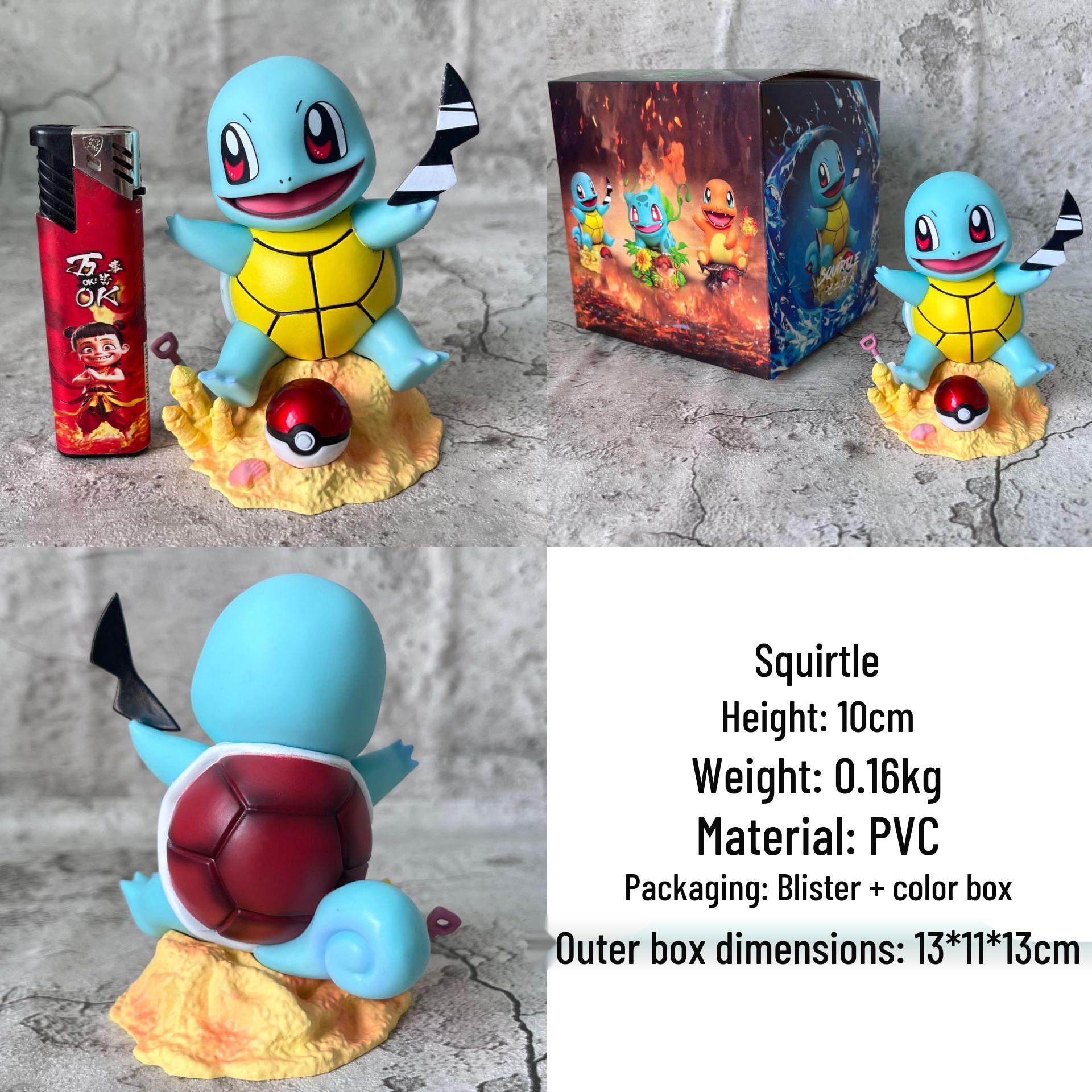 Tsundere Squirtle, Charmander, Bulbasaur Anime Figure Ornament 10cm