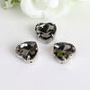 50Pcs/Pack Heart Shape Glitter Sewing Rhinestones Sew On With Silver Claw Glass Crystal Stones 8mm Diamond Beads Ornament