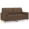 Canapé 2 places - Maison Exclusive - Marron - Tissu 100% polyester - Cadre métal