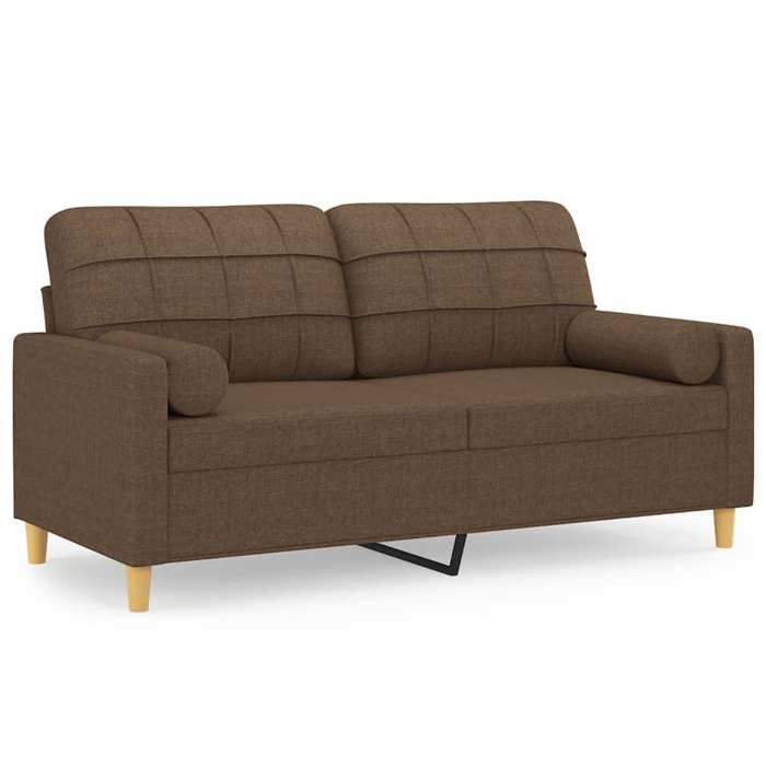 Canapé 2 places - Maison Exclusive - Marron - Tissu 100% polyester - Cadre métal