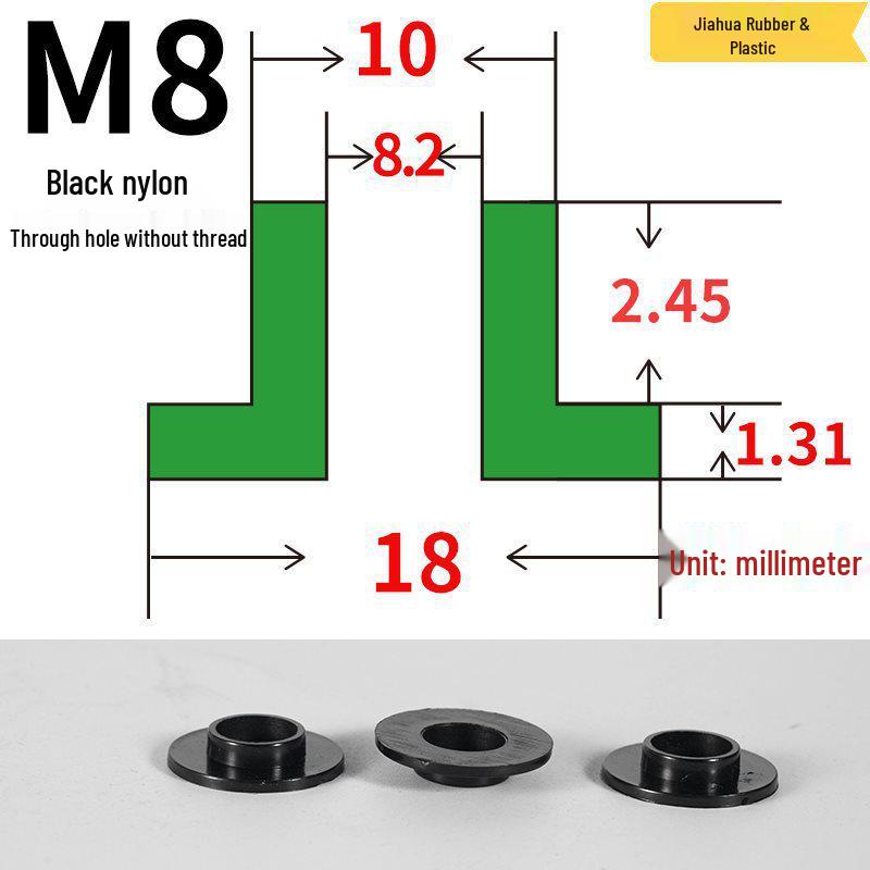 T-förmige Nylon-Dichtungsscheibe M3-M35 Gewinde Isolierabstandshalter