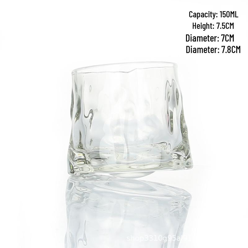 Nordic Net Red Glass Whiskey Rotating Tumbler