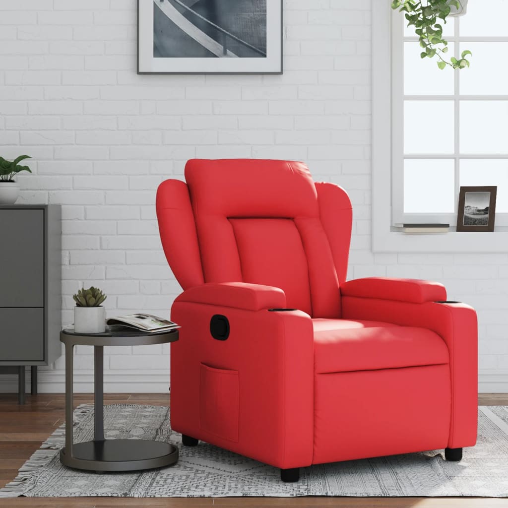 Relaxation Armchair In Red Synthetic Leather