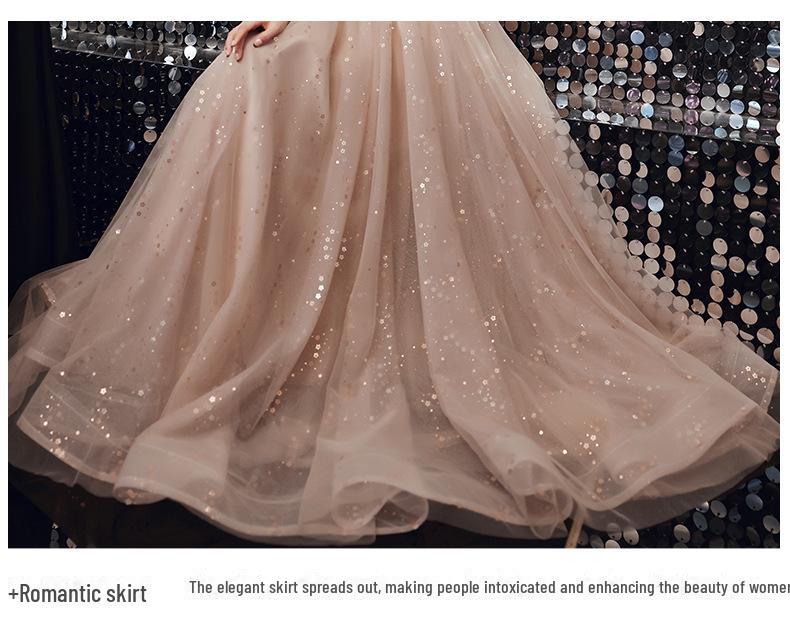 Šampaňské večerní šaty: Jarní banket 2025 Šaty pro družičku a hostitelku