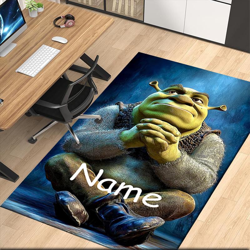 Benutzerdefinierter Name Shrek Bedruckter Teppich für Bürostuhl Wohnzimmer Schlafzimmer Küchenraum Dekor Geschenke