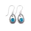 Swiss Blue Topaz Gemstone 925 Sterling Silver Jewelry Drop/Dangle Earrings 1.38" CE-3-5