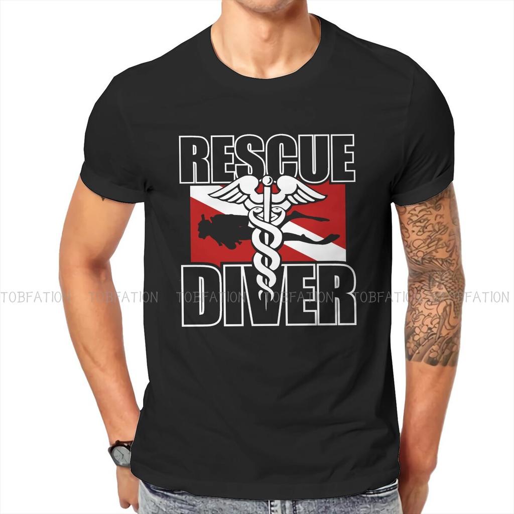 Dive Scuba Diving Tshirt For Men Rescue Diver Soft Casual Tee T Shirt Novelty New Design Loose