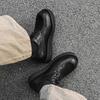 Men's Derby Shoes Fashion autumn and winter styles Office or leisure party 38-46 Hot selling young shoesThick bottom trend