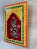 Hand-Painted Floral Wood Wall Frame: Vintage Indian Art Decor