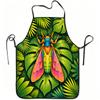 1pc 1pcs Tropical Cicada Print Apron with Adjustable Waistband & Colorful Cicada - Durable Easy-Clean Polyester Suitable for Kitchen Cooking, Gardenin