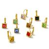 CARLIDANA Minimalist Women New Square Clip Earrings Tarnish Free 18k Gold Plated Stainless Steel Colorful Zircon Hoop Earrings