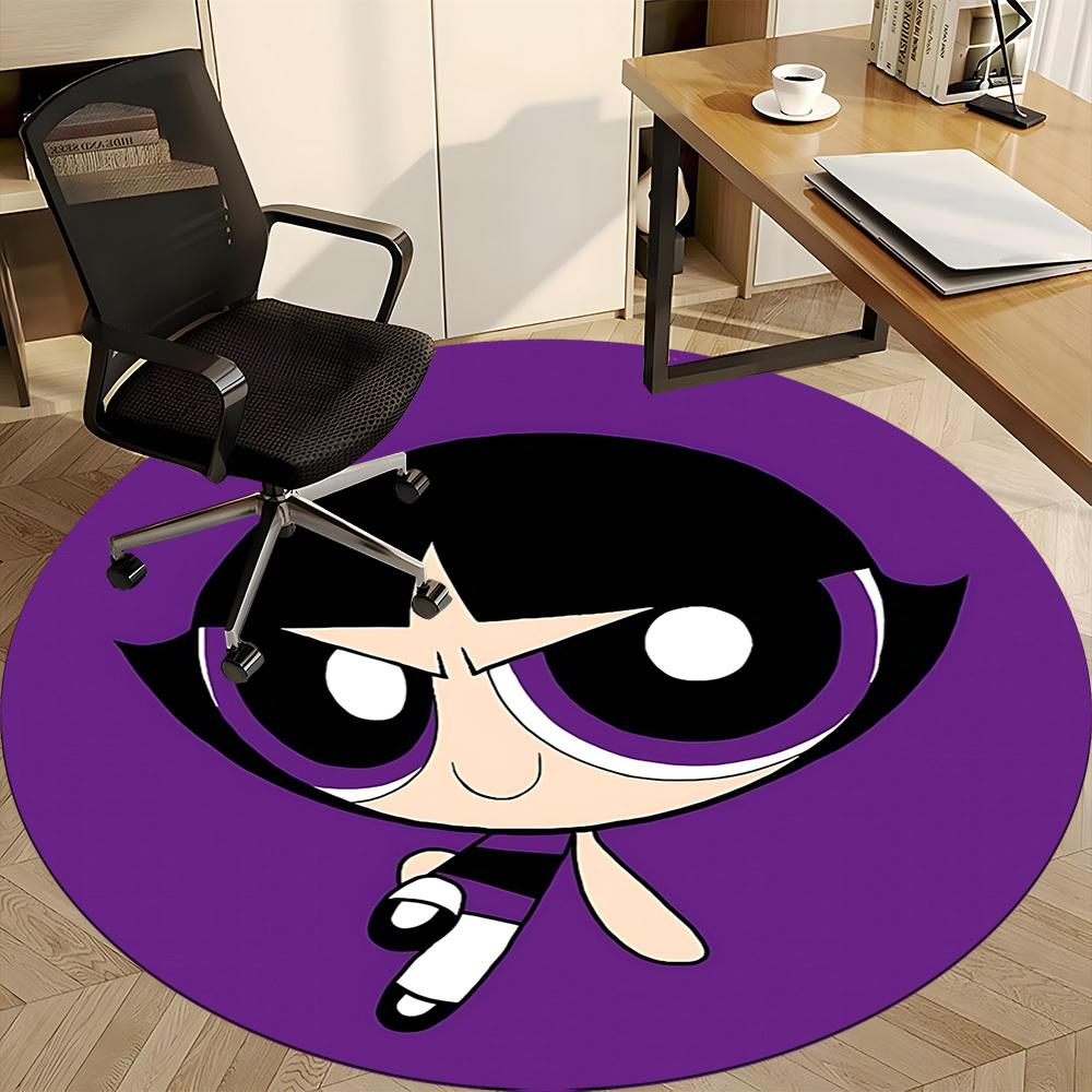 Powerpuff Girls Office Round Area Rug,  Under Office Chairs Bedroom Living Room Home Decor a0908154