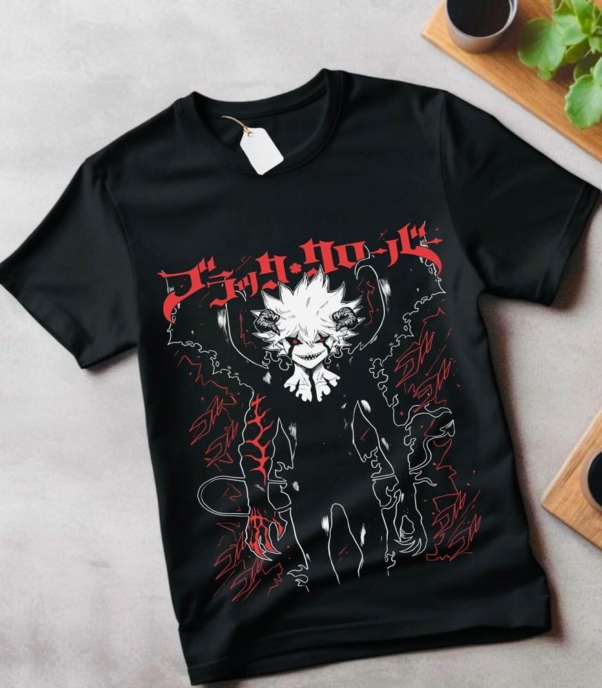 

Asta Yuno T-shirt Black Clover Top Anime Manga Girl Gifts Black Shirt kids gift 3XL