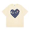 Japanese trendy brand heart-print short-sleeve T-shirt, unisex loose couple's summer casual daily versatile top