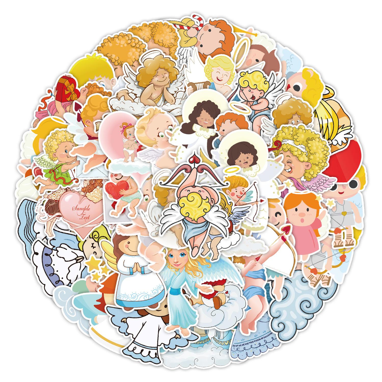 

50 Cute Little Angel Graffiti Stickers Mobile Phone Computer Water Cup Decoration Stickers Waterproof Creative Stationery Bag Stickers