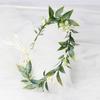 Kvinnlig Blomsterkrans Blommig Huvudbonad Festival Bröllop Hårkrans Fest Bladblomma Krans Blommig Armband