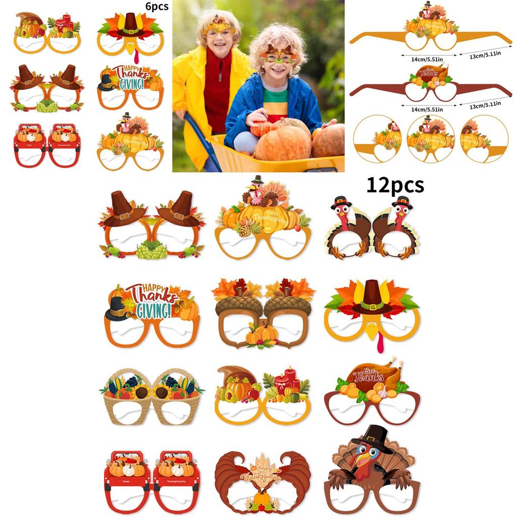 Halloween Festive Paper Glasses Photo Props Set For Holiday Decorations And Parties