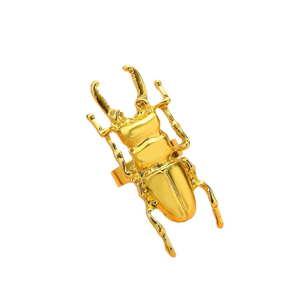 European & American Bold Cicada Beetle Ring - Unisex, Adjustable Index Finger Accessory.
