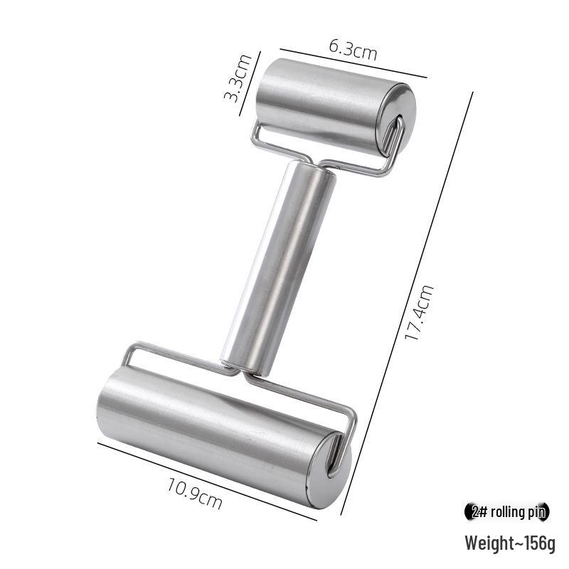 Dual-Head Stainless Steel T-Shaped Non-Stick Rolling Pin for Dough and Dumplings