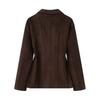 New in autumn, European and American fashion temperament, elegant lapel frosted fleece waist jacket