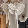 Spring Summer Lace Knitted Crochet Hollow Fake Collar Women Small Shawl Decor Detachable Thin Sun Protection Clothes Accessory