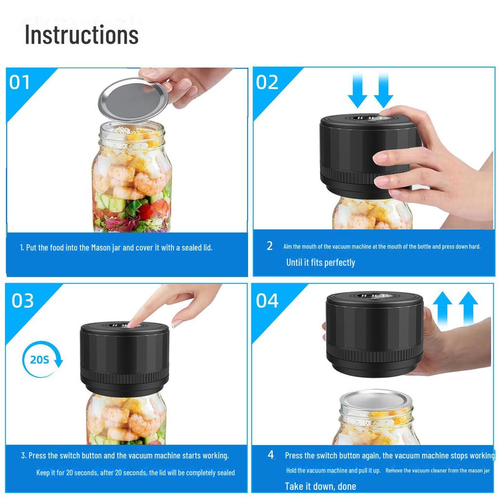 Mason Jar Electric Vacuum Sealer for Food Preservation