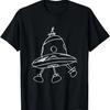 Hand-drawn UFO Sketch, Cool Area 51 Alien, Extra-Terrestrial T-Shirt
