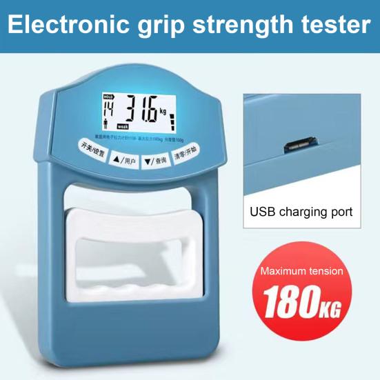 Elektrischer Grifffestigkeitstester LED-Dynamometer Einstellbares Display Handgriff 396Lbs/180Kg Greifermessmessgerät