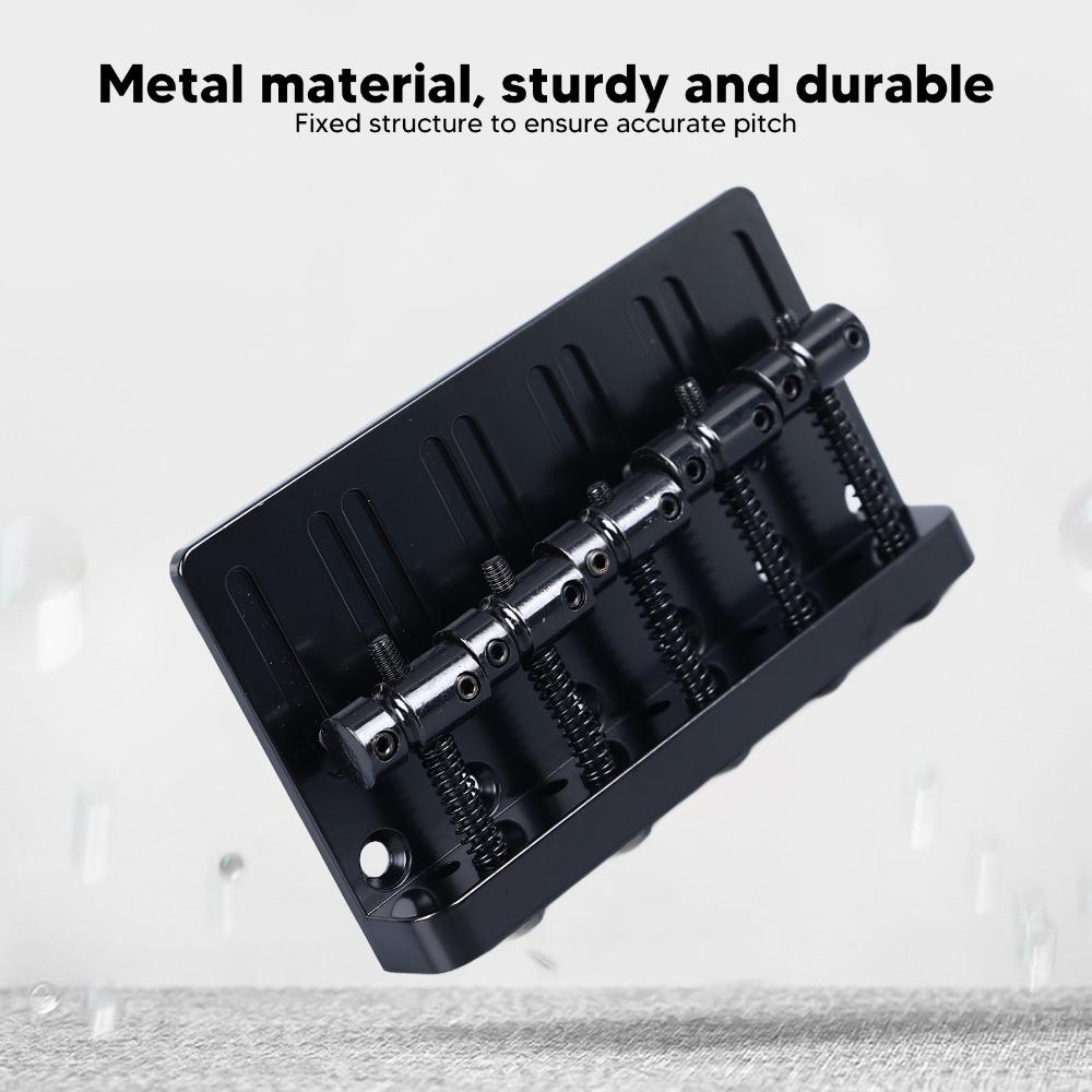 Silver And Black Electric Bass Bridge Metal Thickened Tailpiece Bridge Bass Guitar Replacement чёрный