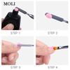 Bolígrafo de terapia de luz para uñas de doble punta con stick tonificante y para repujado de pegamento, bolígrafo para uñas multifuncional