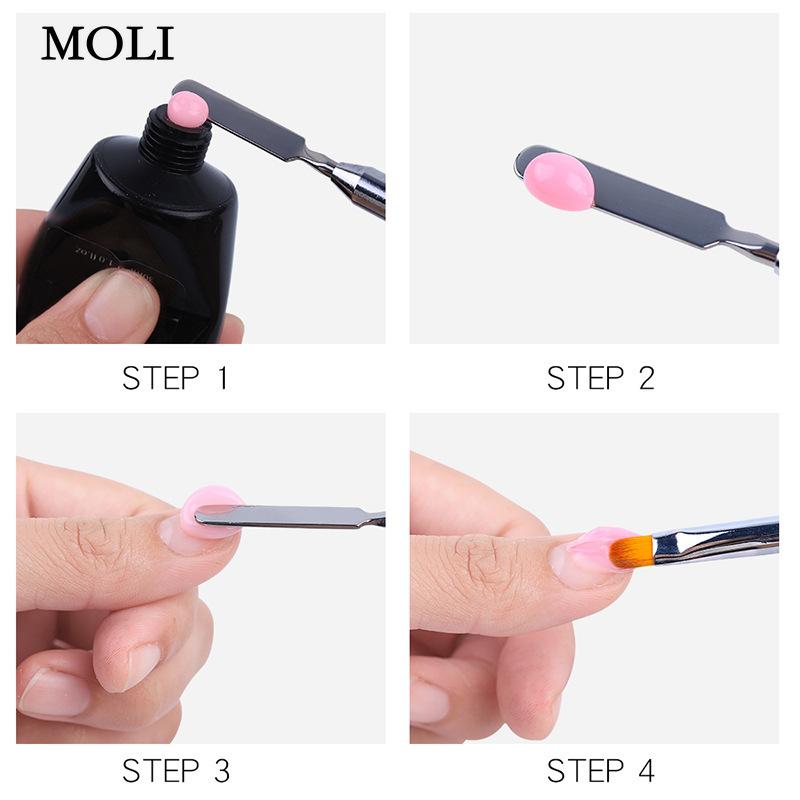 Bolígrafo de terapia de luz para uñas de doble punta con stick tonificante y para repujado de pegamento, bolígrafo para uñas multifuncional