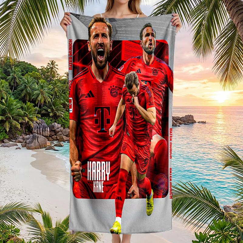 Harry Kane Fashion Beach Towel: Ideal for Summer Adventures Soft, Absorbent and Quick Drying Suitable for Swimming and Bathing