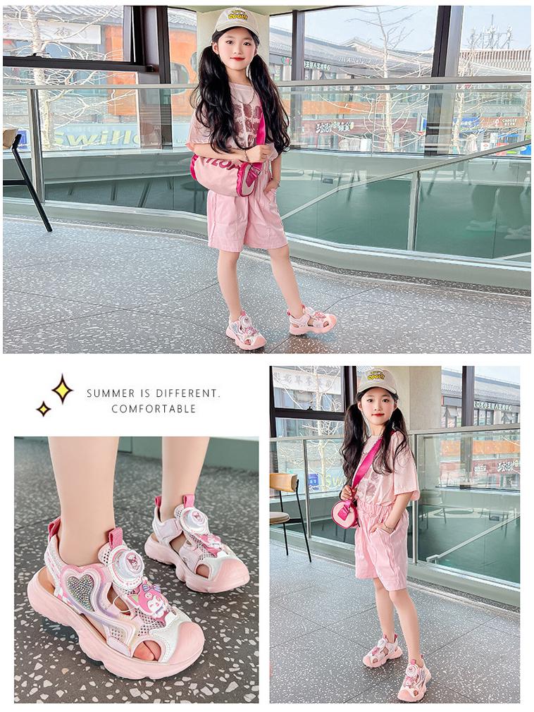 Kuromi Girls' Sandals - Spring/Summer 2026: Fast Collaboration Sports Beach Shoes for Big Kids