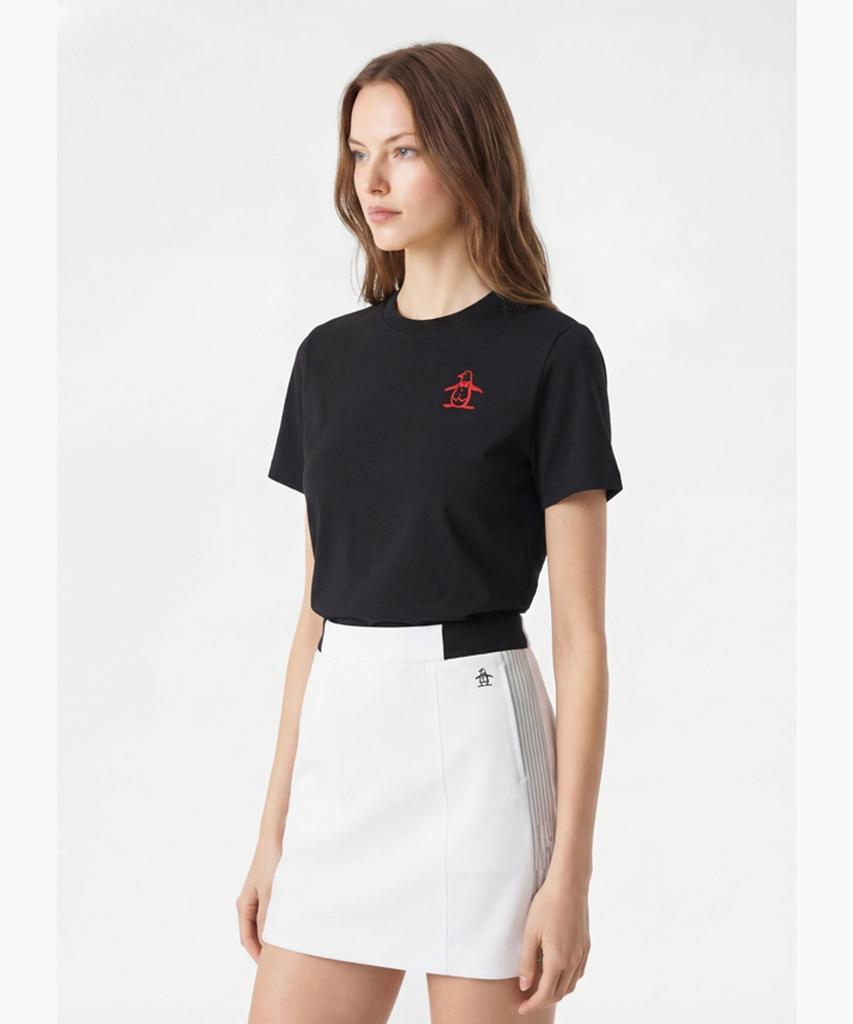 Meonsingweeo Women'S Signature Round Short Sleeve T-Shirt Black Mr122Lts13