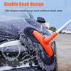 Double Brush Head Car Washer Mop Three-Section Telescopic Car Window Cleaner Tool  Window Cleaning
