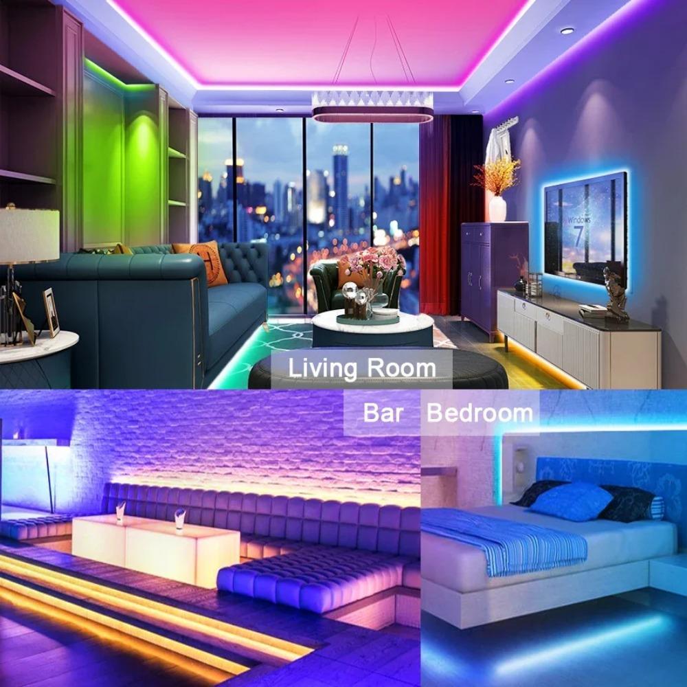 DC 12V LED Strip SMD 2835  Red Blue Pink Yellow Ice Blue White Home Decor Flexible Ribbon Tape Rope Lights 5M/Roll