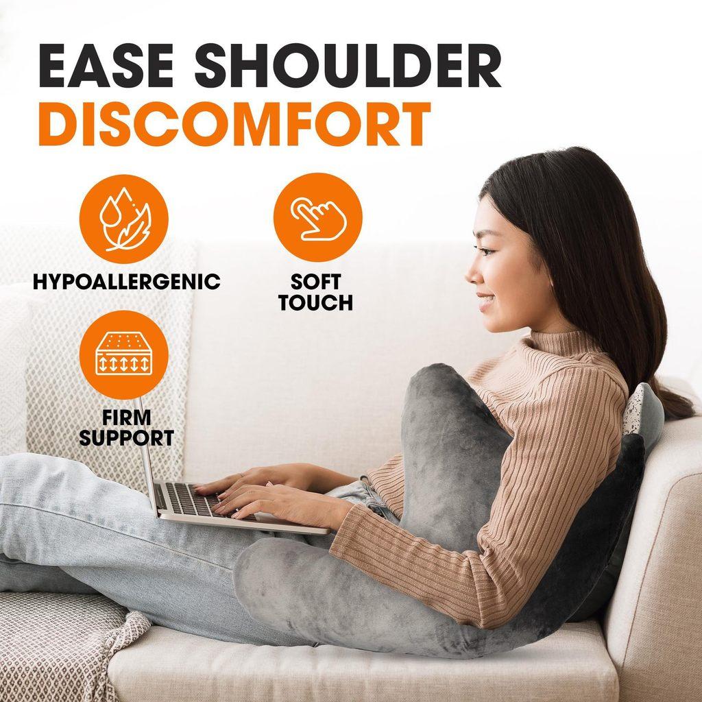 Modern Shoulder Support Pillow With Soft Short Plush Cover For Postoperative Comfort And Side Sleeping