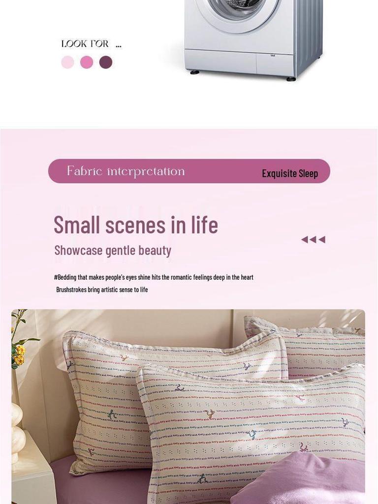 G5Z Doppellagiges Reines Baumwoll-Musselin-Bettwäscheset: Bettbezug, Bettlaken & Kissenbezug - Maschinenwaschbar & Anpassbar