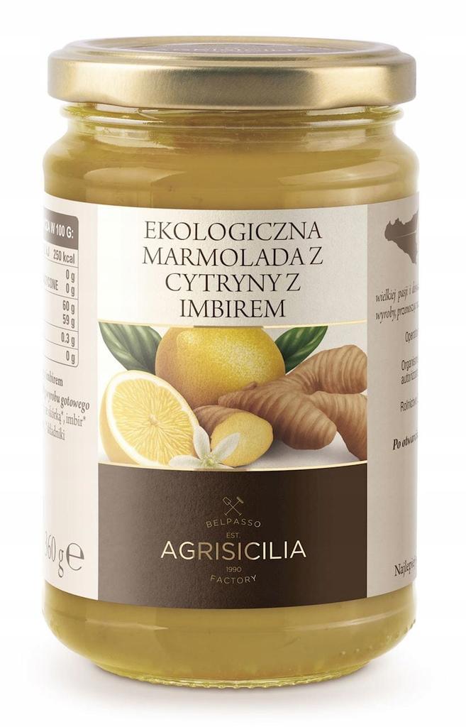 MERMELADA DE LIMÓN CON JENGIBRE ORGÁNICA 360 g - AGRISICILIA