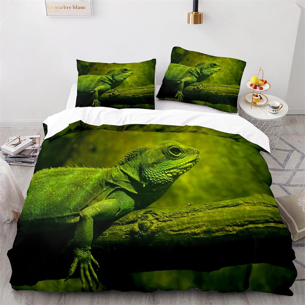 Lizard Duvet Cover Set Desert Wildlife Animal Pattern Comforter Cover King Queen Size for Adults Teens Animal Lovers Bedding Set