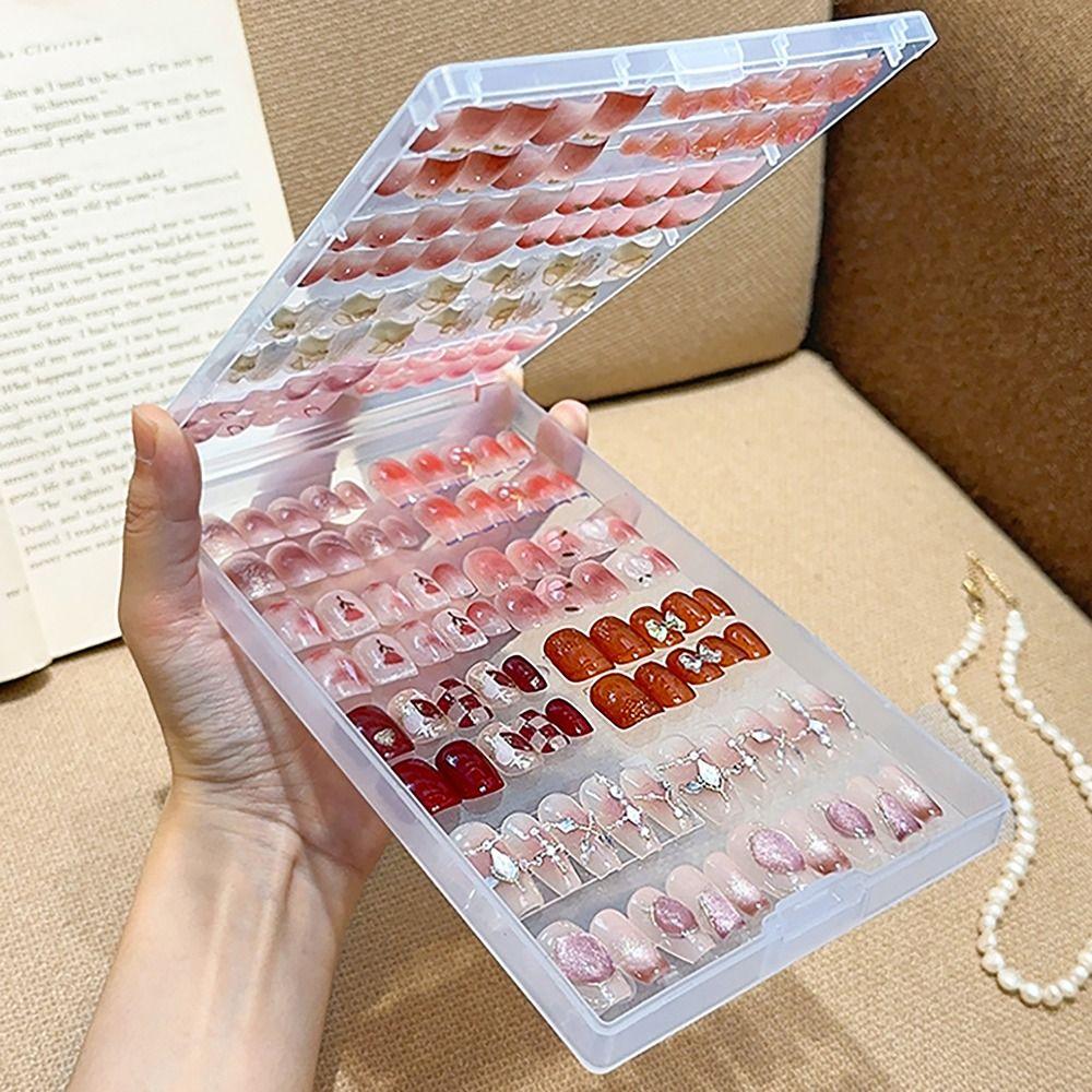 Transparent Nail Display Box S/L Dustproof Storage Box Nail Art Storage Box  for Nail Salon