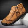 Plus Size Luxury Brand Men Casual Shoes Fashion Men's Boots Genuine Leather Ankle Boots Handmade Work Shoes Designer Short Boots