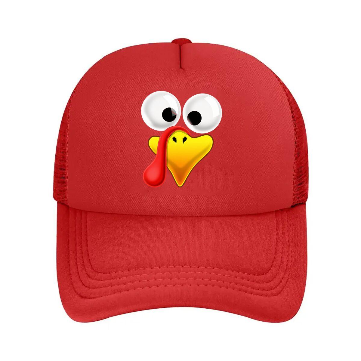 Funny Thanksgiving Turkey Face Family Matching Costume Mesh Baseball Cap Hip Hop Adjustable