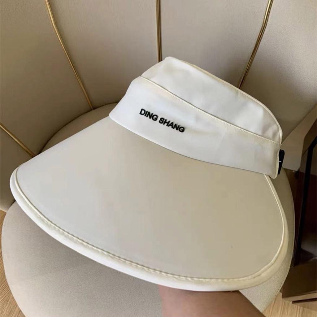 Summer UV protection sun hat women's wrap-around foldable empty top hat outdoor sunshade full face big eaves hat tide