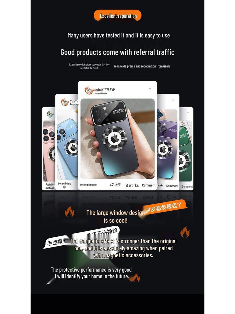 Applicable Apple 17 ProMax Full Coverage Magnetic Matte Protective Phone Case