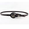 Simple and Versatile Cowhide Leather Narrow Belt, Women's Skirt Knotted Thin Belt, Women's Fashion European and American Black Belt