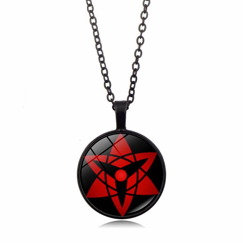 anime merchandise Naruto Sharingan Pendant Necklace Men Women Versatile Circular accessories Sweater Chain toys gifts for kids