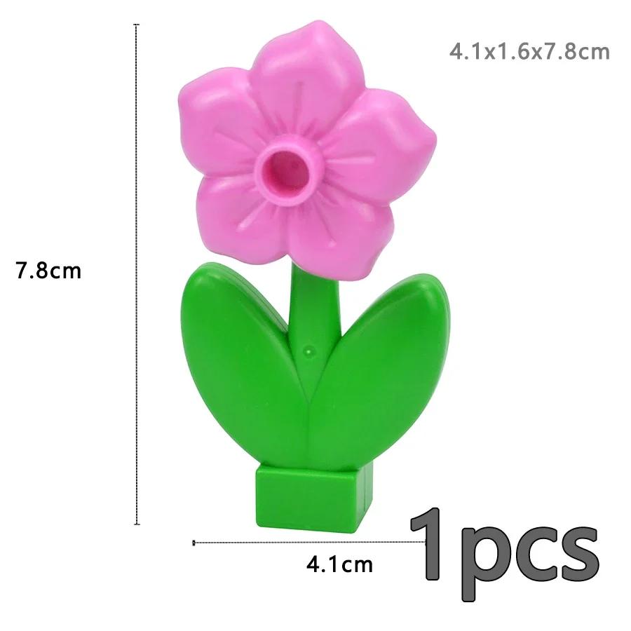 Große Größe Baustein Pflanze Obst Zubehör Blume Gras Baumstumpf Schmuck Bauernhof Kompatibel Große Platten Ziegel Duploes Spielzeug